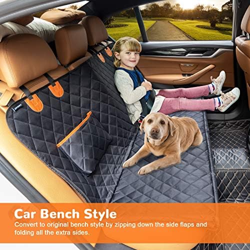 URPOWER Waterproof Dog Seat Cover - Door Protector & 2-Pack Seat Belt