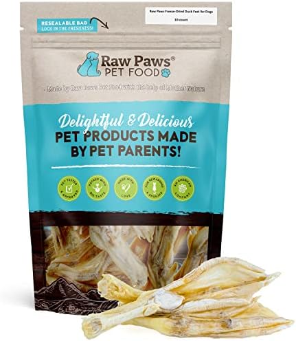 Raw Paws Freeze Dried Duck Feet for Dogs (10-Count) - Single Ingredient