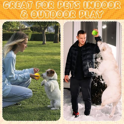 Gemscream 10 Pack 2.4" Squeaky Latex Dog Toys for Small Medium Puppy | Soft Rubber Bouncy Chew Ball, Interactive Dog Toys with Football Soccer Volleyball Basketball Tennis Baseball, Outdoor
