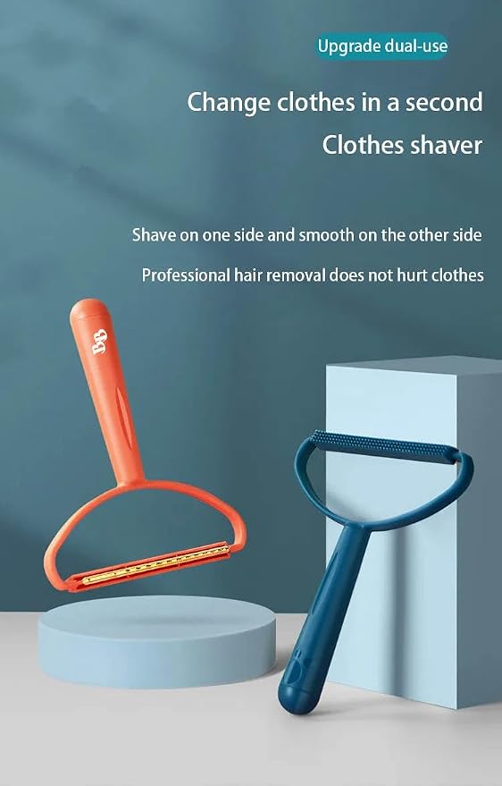 Generic Pet Hair Removal Tool, 2-Sided with Shave and Smooth Surfaces, Large Size, Pet Cleaning Brush for Furniture (Orange)