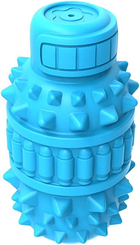 PIFFZEDO Natural Rubber Squeaky Dog Chew Toy for Large Aggressive Chewers | Indestructible large squeak toy, tough chew toy for power chewers, birthday gift, cleans tartar, azure large size