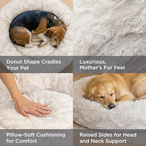 Best Friends by Sheri Original Calming Donut Dog Bed, Oyster, Large, 36"