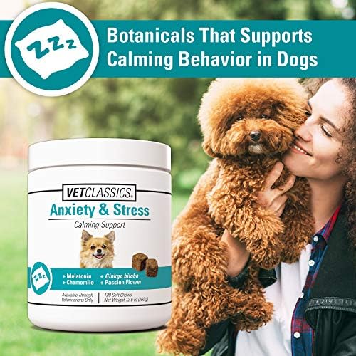 Vet Classics Anxiety & Stress Calming Support Dog Supplement, 120-Pack, 120 Count