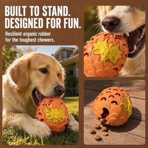 Dragon Egg Dog Chew Toys for Power Chewers - Toughest Indestructible | Treat Dispenser for Medium Large Aggressive Heavy Chewers, Interactive Puzzle, Easy Clean