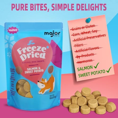 MAJOR PETS Grain Free Freeze Dried Dog Training Treats, Made in USA, 10oz