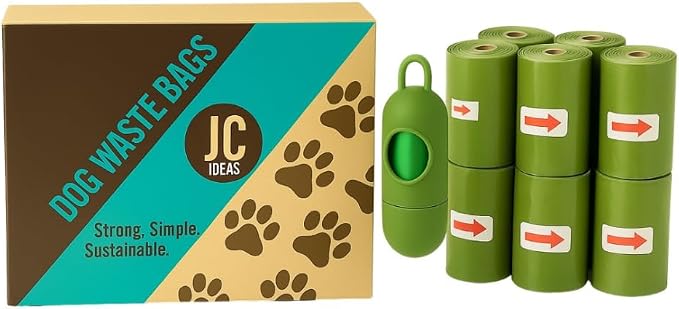 Dog Waste Bags. Strong, simple, and sustainable bags for a quick, easy clean. 18 rolls, 270 bags. Includes a bag dispenser.