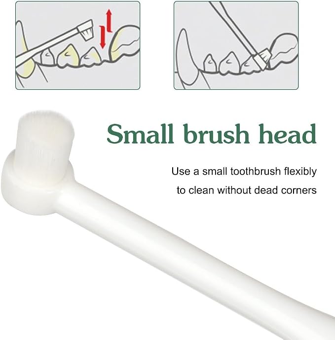 MiOYOOW Small Dog Toothbrush, 2/3PCS Pet Toothbrush with Ultra Soft Bristles for Sensitive Pet Teeth & Gums Puppy Kitten Cats Small Breed Dogs