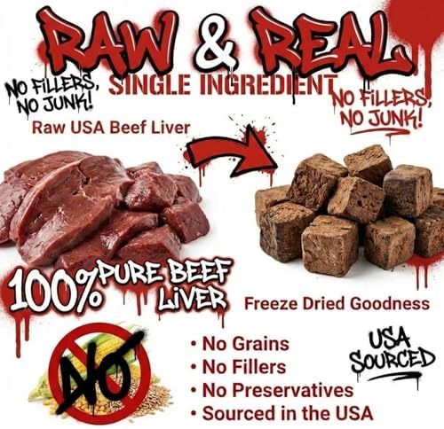 Single Ingredient Freeze Dried Beef Liver Dog Treats, 18 oz