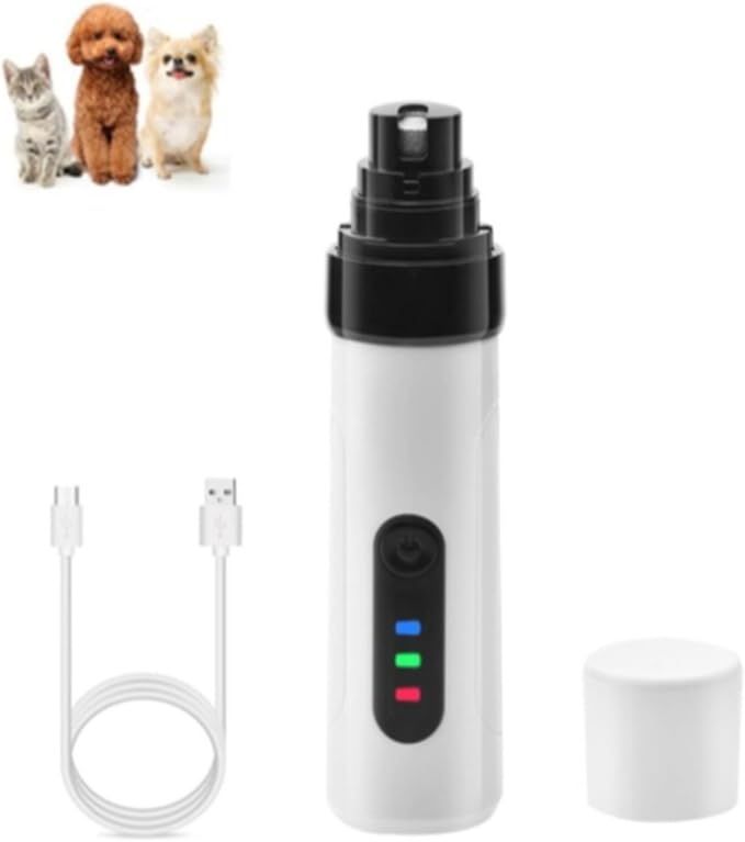 pawyzie Dog Nail Grinder, 3 Ports, 2 Speeds, White