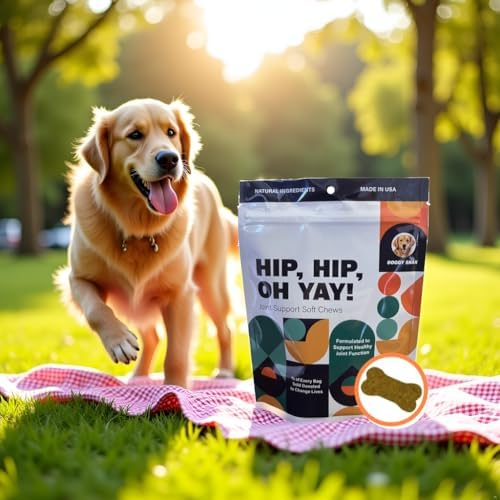 Hip Hip Oh Yay! Canine Hip & Joint Supplement Soft chew with Glucosamine, Chondroitin, Green Lipped Mussel, MSM, Hyaluronic Acid, Boswellia and so Much More!