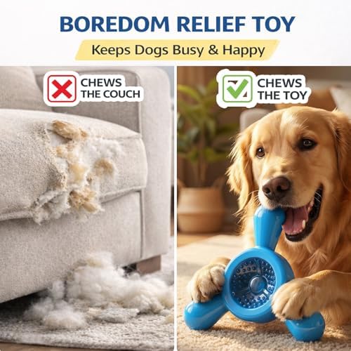 Dog Chew Toy for Aggressive Chewers – Tough Nylon Dog Toy for Teething Small Breeds, Durable Puppy Bone for Teeth Cleaning & Boredom Relief, Ideal Dog Birthday Gift,Ocean Blue