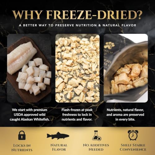 Freeze Dried Alaskan Whitefish Dog Treats, Natural Dog Treats