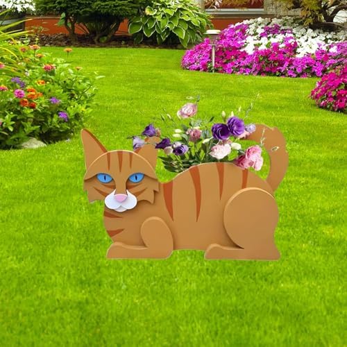 Orange Cat Planter Pots, Animal Shaped Flower Pot