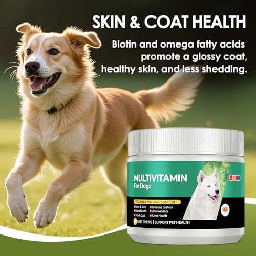 Multivitamin for Dogs, Chicken Flavor, 120 Count | Essential Vitamins & Minerals, Skin & Coat Health, Immune Support, Heart & Liver Care
