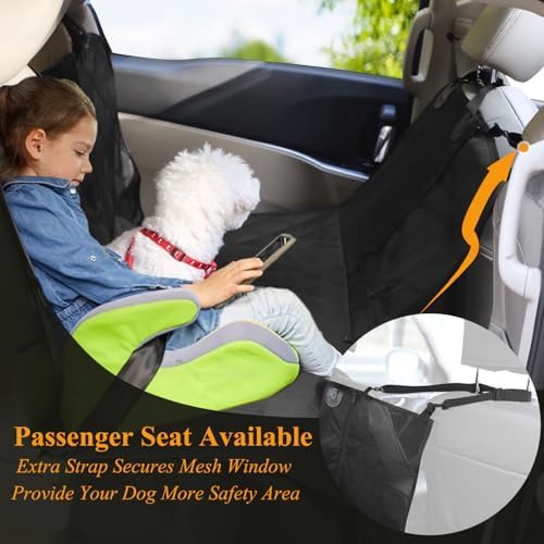 VIVAGLORY Dog Seat Cover Hammock - Black, Large
