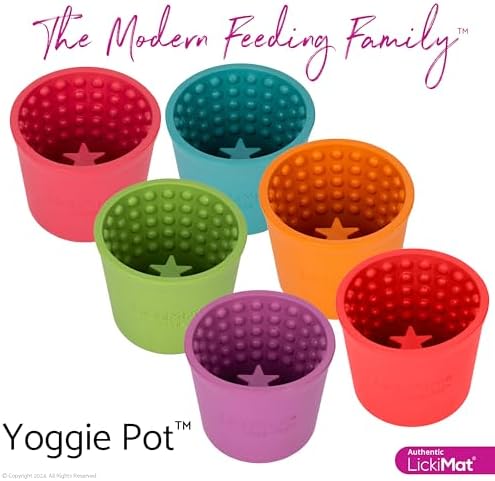 LICKIMAT Yoggie Pot – Distraction, Fun and Enrichment. Long Lasting Rubber Licking Treat Dispenser for All Dog Sizes and Slow Feeder for Small Dogs - Pink