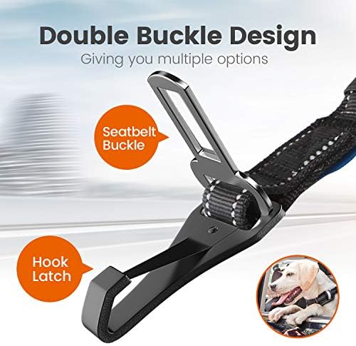 IOKHEIRA Dog Car Seatbelt, Adjustable Reflective Bungee Harness