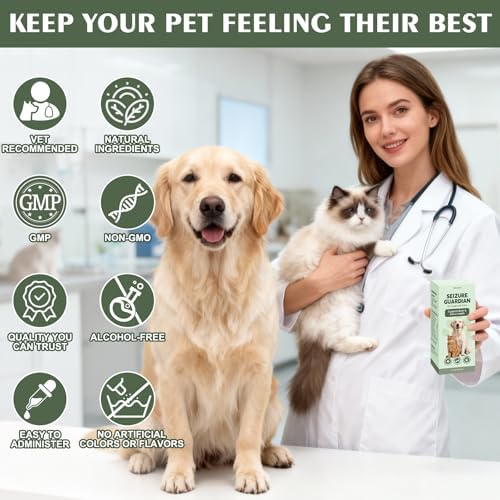 Seizure Guardian for Dogs and Cats, Natural Liquid Formula for Nervous System Comfort, Helps with Occasional Shaking, Tension & Stress, Easy Liquid Dropper, No Artificial Additives - 2 FL OZ
