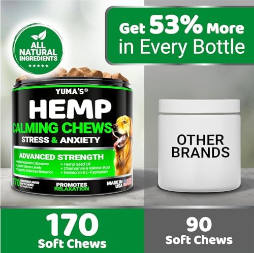(2 Pack) Hemp Calming Chews for Dogs, 2-Pack, 340 Ct