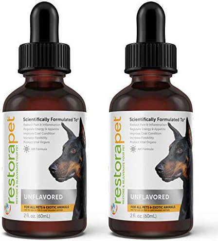 RestoraPet 2-Pack Dog & Cat Unflavored Liquid Multivitamin | Dog Arthritis Pain Relief | Hip&Joint Vitamins for Dogs | Anti Inflammatory Supplement for Dogs & Cats | Organic & Non-GMO, Vet Approved