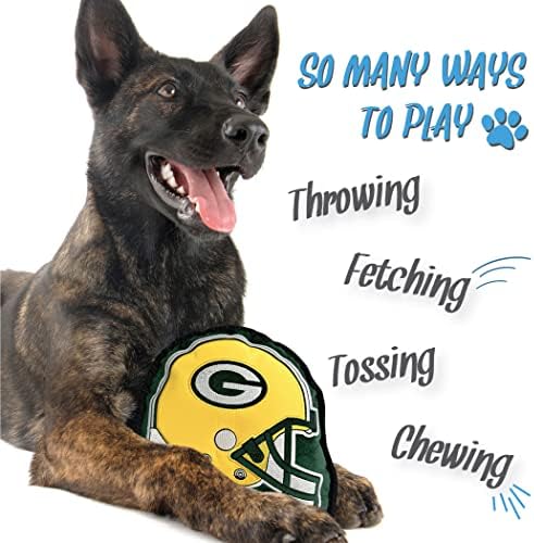 The 1st Ever Tough but Smooth Dog Toy NFL Green Bay Packers Football Helmet Tough Pet Toy. A Premium Quality Doggie Toy with Built-in Squeaker. Sports Fans Favorite Chew Toy