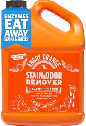 ANGRY ORANGE 1 Gallon Enzyme Cleaner and Deodorizer, Pet Stain and Odor Remover for Dog & Cat Urine and Stains - Citrus, Made in USA
