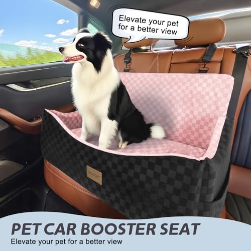 JOEJOY Dog Car Seat for Medium/Large Dogs - Pink, Reversible, up to 55lbs