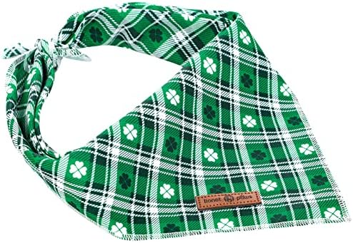 lionet paws St Patricks Dog Bandana for Small Medium Large Dogs, Small (Pack of 1), Small, Green