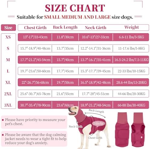 ROZKITCH Anti-Anxiety Dog Shirt, Dog Wrap for Anxiety for Storms & Fireworks, Calming Hoodie with Ear Cover for Separation Relief Rosered XL
