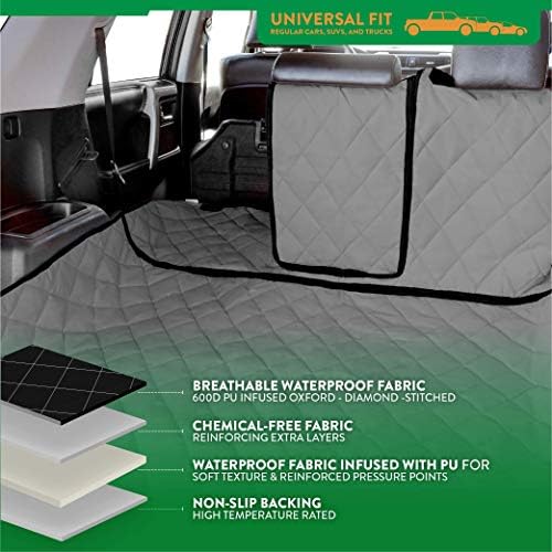 Plush Paws Convertible Cargo Liner - X-Large Grey, Diamond Stitching