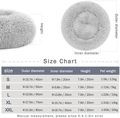 Calming Dog & Cat Donut Bed, 23.6"