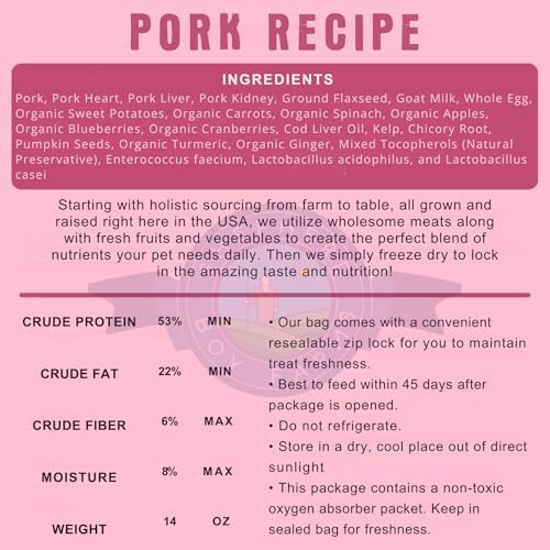 Shepherd Boy Farms Freeze-Dried Dog Food, Pork Recipe, Synthetic Free 14 oz