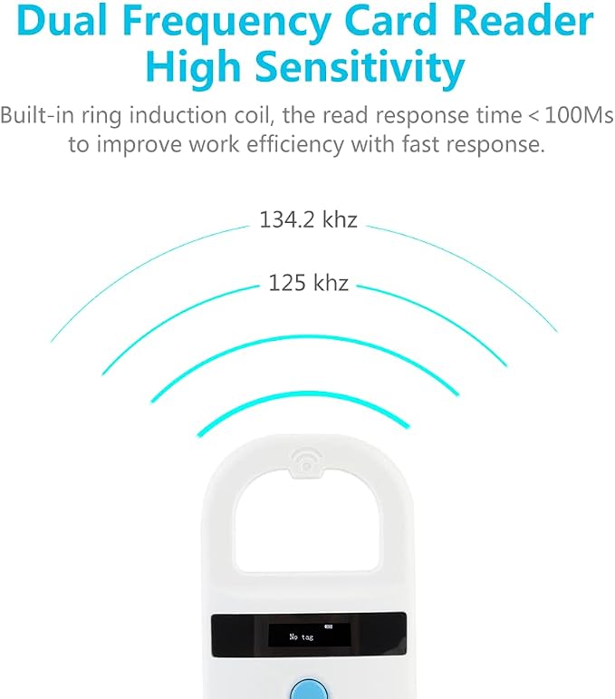 Watris Veiyi Dog Microchip Reader, Pet Microchip Scanner for Animal | with OLED Display Screen, Pet Chip ID Scanner Supports FDX-B (ISO11784/11785) and EMID Microchips