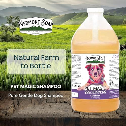 VERMONT SOAP Organic Pet Shampoo, Lavender Natural Dog Shampoo, 64 oz