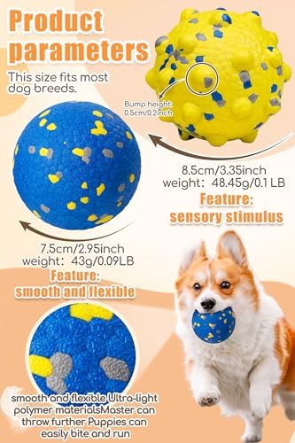 Moonorange Dog Tennis Balls, Floating, Yellow+Blue Mixed, Large