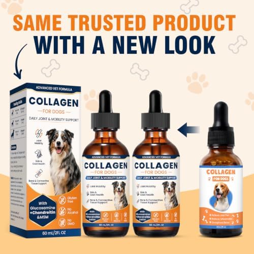 Collagen for Dogs, 4.22oz (120ml) Liquid Collagen for Dogs, Joint Support