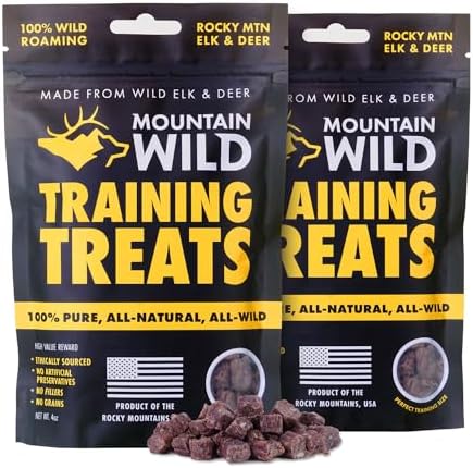 MOUNTAIN WILD Training Treats for Dogs - Wild Elk & Venison - 4oz, 2 Bags