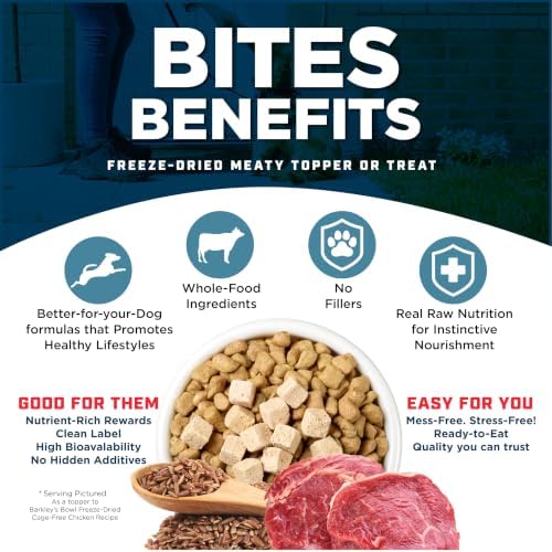 Barkley's Bag Beef Bites, Freeze Dried Dog Treats & Topper, 4 Oz, 3 Pack