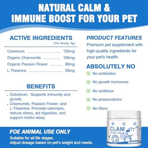 Goat Milk Powder Cat & Dog Calming Pet Goats Milk Calm Treats Anxiety Relief