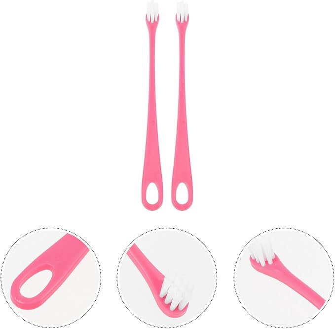 SEWACC 2Pcs Soft-Bristle Pet Toothbrush for Dogs and Cats Lightweight Oral Care Tool with Ergonomic Anti-Slip Handle Gentle Gum Massage and Teeth Cleaning for Pets