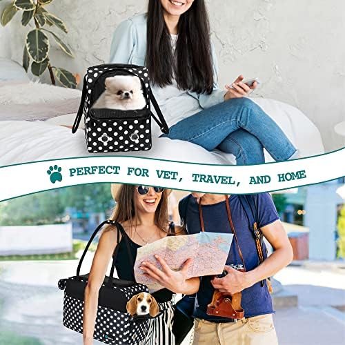 PetAmi Small Dog Purse Carrier with Pockets, Airline Approved, Polka Dot