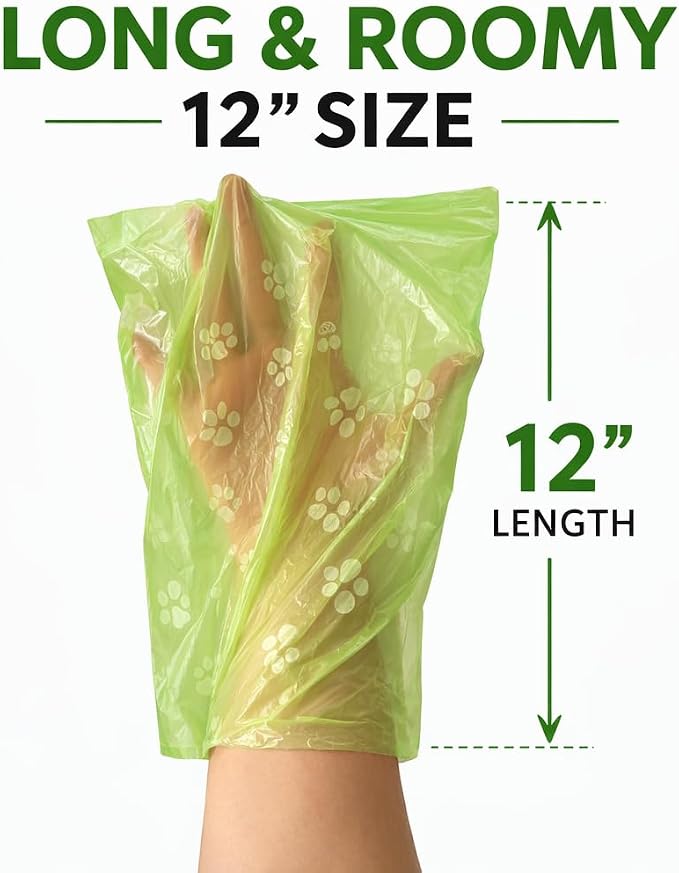 Dog Poop Bags 360 Count – Strong Leak-Proof, Easy Tear, Eco Friendly Biodegradable Waste Bags for Dogs & Cats, Unscented