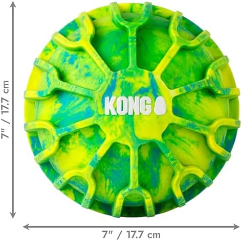 KONG FlexBall Interactive Fetch Toy, Floats in Water, for X-Large Dogs | Durable Interactive Fetch Ball with Easy-Grip Ridges That Floats in Water, Built for Long Outdoor Play