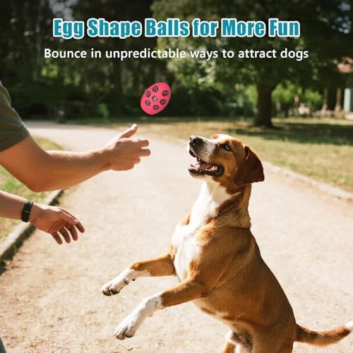 Dog Toys, Squeaky Latex Rubber Bouncy Balls, Squeaky Egg Dog Toys Balls, 3 Pack Interactive Squeak Dog Toy Set for Medium Large Breeds Dogs (3 Pack-B, Large)