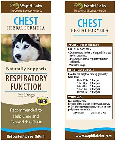 Wapiti Labs Inc Dog Chest Formula, White, 2