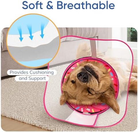 Supet Raised Sponge Dog Cone Collar Alternative After Surgery, Soft Dog Cone for Small Medium Large Dogs to Stop Licking, Pet Neck Donut Collar After Surgery