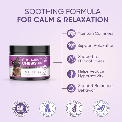 Calming Chews for Dogs 90pc-Dog Calming Chews Anxiety Relief with Melatonin, 90-Pack