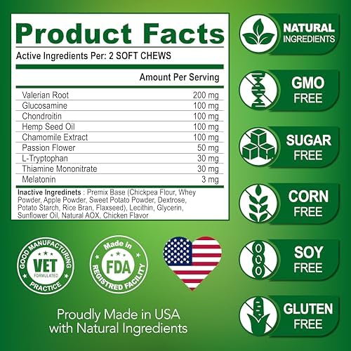 Hemp Calming Chews for Dogs Anxiety, 170-Pack, 170 Count