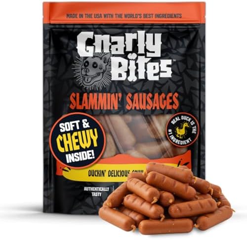 Slammin Sausage Soft Dog Treats, High Protein Duck Chews