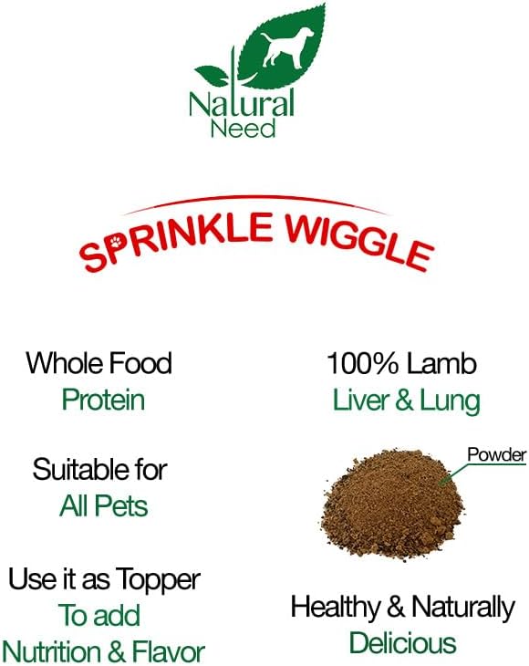 Sprinkle Wiggle - All Natural, Grass-Fed & Free-Range, 100% Lamb Liver & Lung Mix Topper for Dog Food (8.8oz)